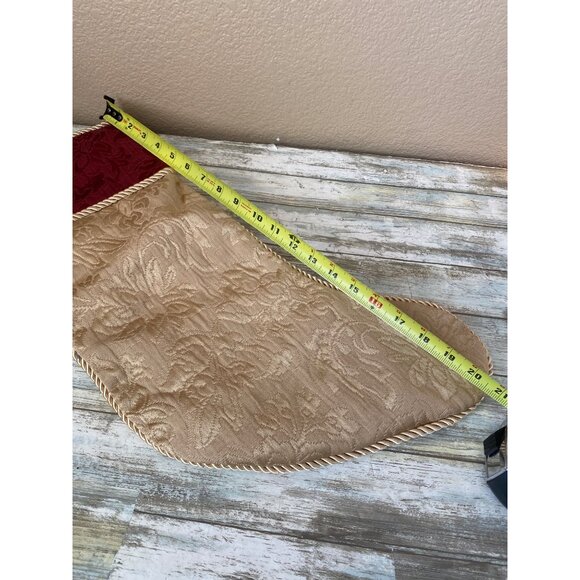 Rodeo Home Luxury Gold & Burgundy Brocade Christmas Stocking 21" Vintage 2000s - Picture 8 of 8